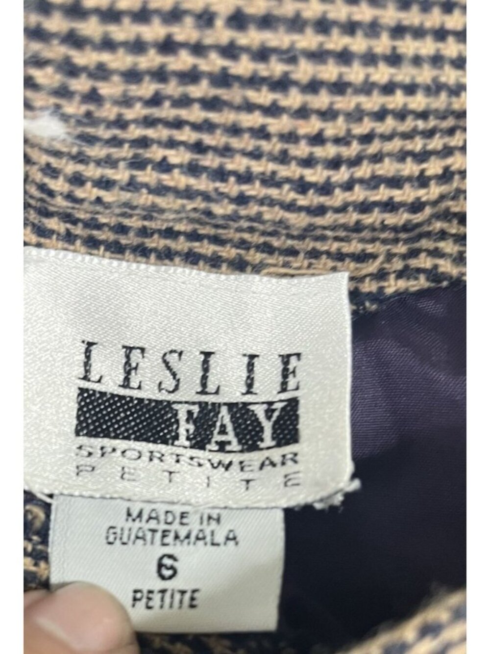 Leslie Fay Petite Houndstooth Pencil Skirt Size 6 Petite Black & Beige - Picture 3 of 10